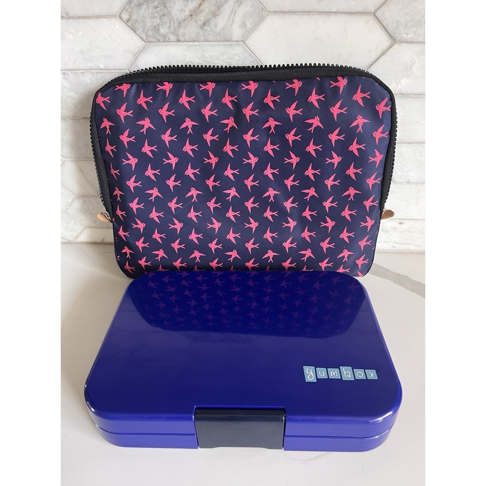 Yumbox Original Leakproof Bento Kids Lunch Box Container W/ Insulated Case Blue‎